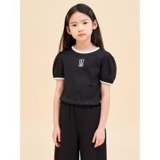 *SSG몰특가*[BEANPOLE KIDS] 여아 폴리 골지소재 반팔 티셔츠  블랙 (BI4442G015)