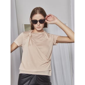 Layered Strap T-shirt (Beige)