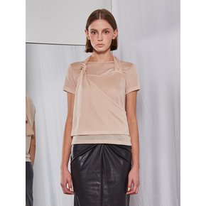 Layered Strap T-shirt (Beige)
