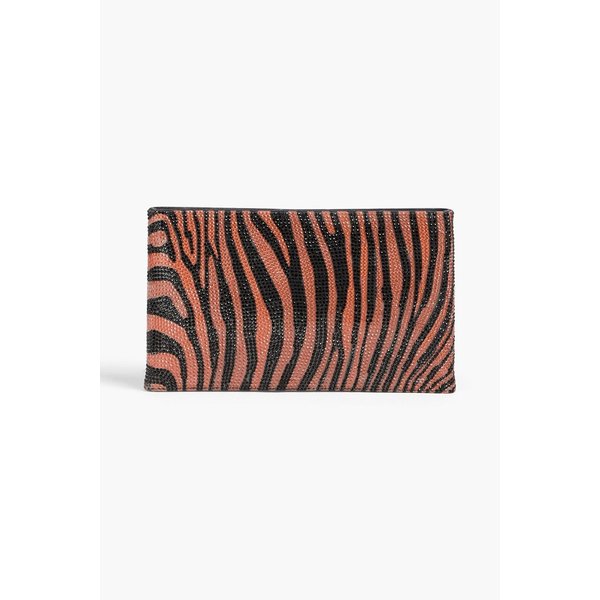 Crystal-embellished tiger-print satin pouch 애니멀 프린트 1647597349243686