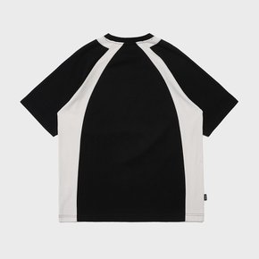 COLOR BLOCK GRAPHIC T-SHIRTS [BLACK]