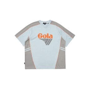 MOTOCYCLE COLOR BLOCK T-SHIRTS [SKY BLUE]