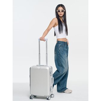 인포트 여행용 캐리어 솔리드 20인치 메탈실버 기내용