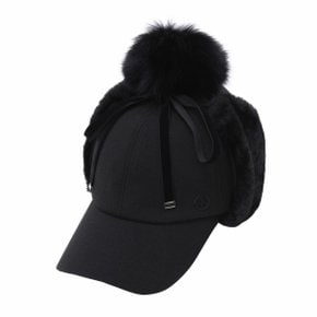 POMPOM EARMUFF FUR CAP_NURCW23410BKX