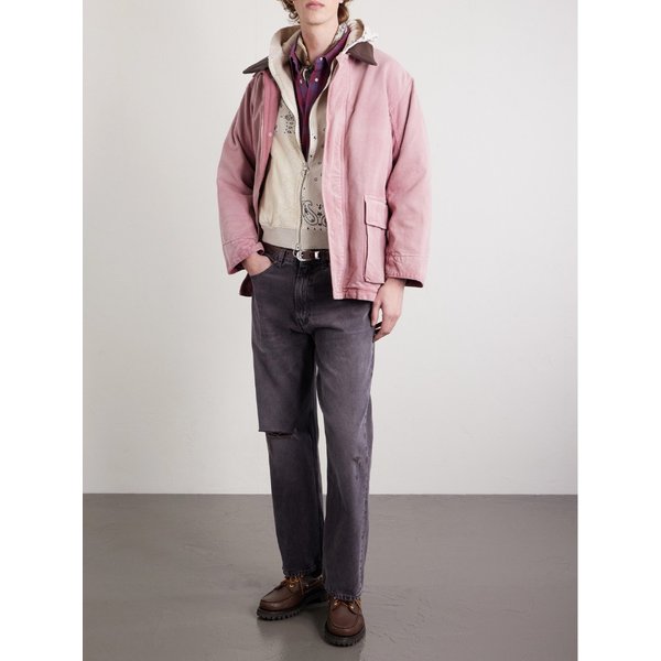 패널 밴다나 프린트 코튼 저지 퀼티드 후드 티셔츠 46376663162925242