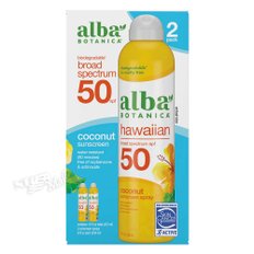 알바 보타니카 천연 하와이완 SPF 50 자외선 차단제 236mlX2 ALBA BOTANICA HAWAIIAN SUNSCREEN SPRAY