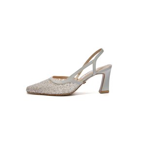 Glitter Mesh Slingback_Ivory