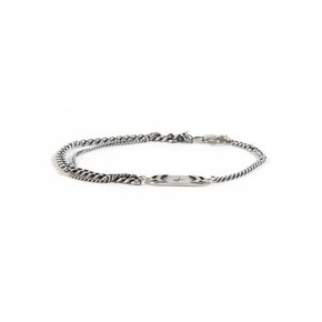 SEWN SWEN SILVER DOUBLE CURB CHAIN BRACELET