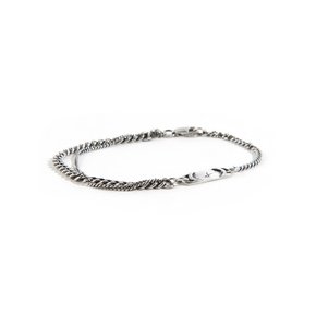 SEWN SWEN SILVER DOUBLE CURB CHAIN BRACELET