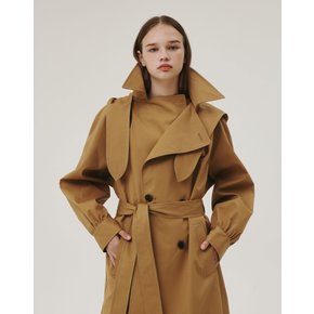 OVERSIZED DOUBLE TRENCH COAT BEIGE