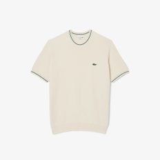 라코스테 (남성) 링스링스 반팔 스웨터(AH9301-55G BPI)화이트