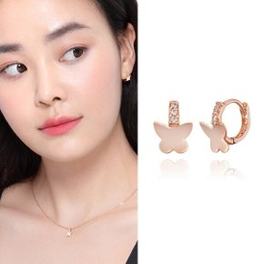 14K 골드 금 귀걸이 원터치 링 심플 나비