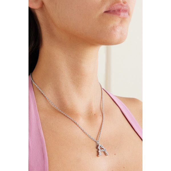 컴플리티드워크 넷 서스테인 로듐 도금  실버 크리스털 네크리스 1647597318614329