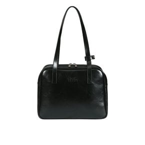 Trapezoid Middle Shoulder Bag (black)