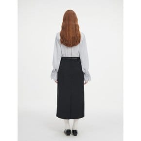 WD_High waist back slit skirt