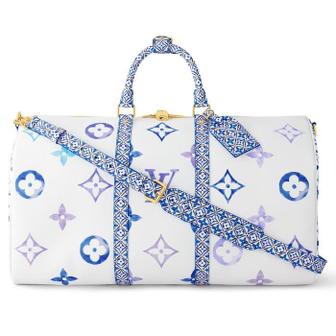 LOUIS VUITTON 24 FW 루이비통 Keepall 키폴 반둘리에 45 디태처블 네임택 코티드 캔버스 더플백