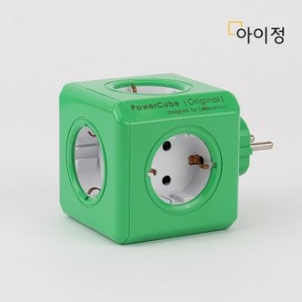 아이정 디자인 멀티탭 파워큐브 5구 오리지널 올컬러 그린