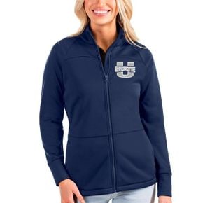 4787351 ANTIGUA Womens Antigua Navy Utah State Aggies Links Full-Zip Golf Jacket