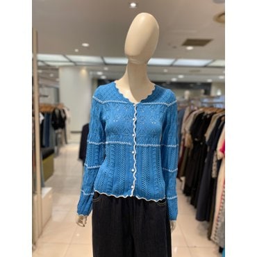 파프리카 배색 포인트 물결 가디건/SK2CDL02