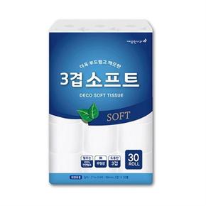 깨끗한나라 3겹 데코 소프트 화장지 27MX30롤 (S8475086)