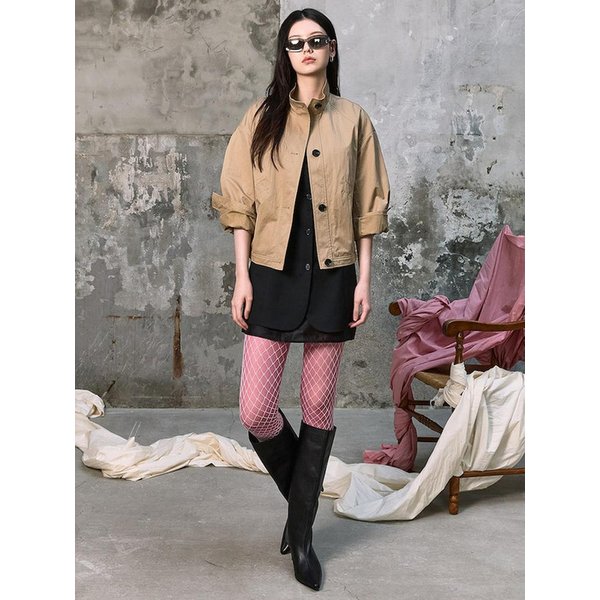 Highneck Blouson Jacket  Dark Beige (KE6211M07B)