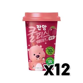  잔망루피 쿨피스에이드 자두 컵음료 300ml x 12개