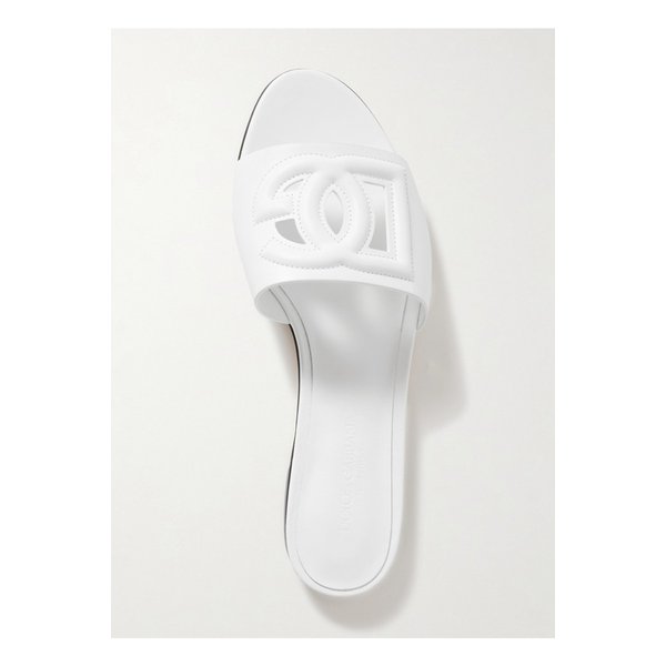 비앙카 컷아웃 가죽 슬라이더 화이트
