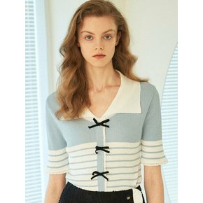 RIBBON RIB SHORT KNIT - BLUE