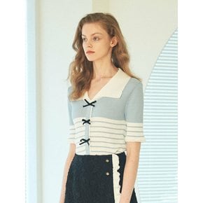 RIBBON RIB SHORT KNIT - BLUE