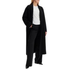 여성 woolen robe style coat with Black