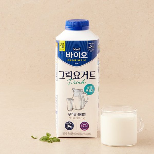 [쓱7클럽] 매일 그릭요거트 드링크 무가당플레인 710ml