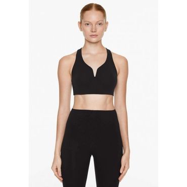 이스퀘어 5205895 OYSHO COMPRESSIVE WITH TRIM - Medium support sports bra black