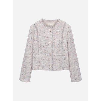 써스데이아일랜드 네프사 라운드넥 트위드 자켓_T262MJK135W