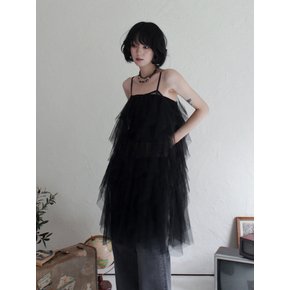 Airy Tulle Lace Dress for Layering_BLACK