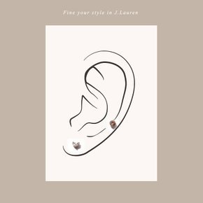 기본 큐빅하트 골드쉐도우 큐빅피어싱 P0390