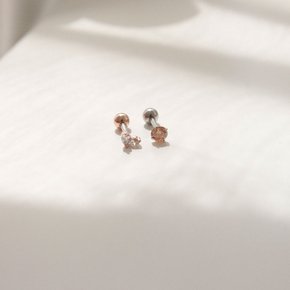 기본 큐빅하트 골드쉐도우 큐빅피어싱 P0390