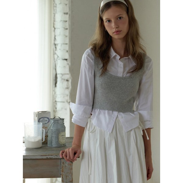 [리퍼브] Peche knit vest (gray)