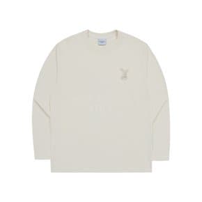 FUZZY RABBIT LONG SLEEVE T-SHIRT CREAM 퍼지레빗 긴팔 크림