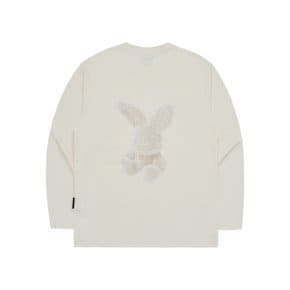 FUZZY RABBIT LONG SLEEVE T-SHIRT CREAM 퍼지레빗 긴팔 크림