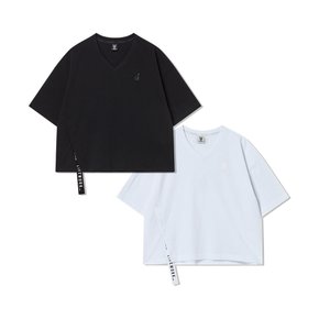 여성) 레터링 테이프 반팔 티셔츠 라이프워크( LW252TS826)