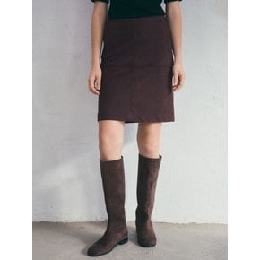 Punch Suede Midi Skirt_Brown(O25-SK19)