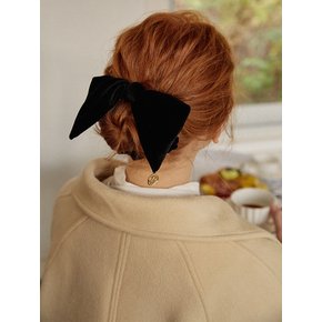 [선물포장] Velvet Ribbon Scrunchie_Black