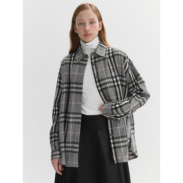 기모 오버핏 체크 셔츠(MAFDSH03NGY)