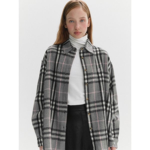 기모 오버핏 체크 셔츠(MAFDSH03NGY)