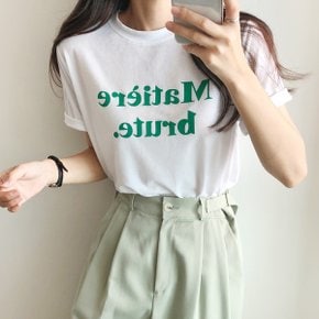 보들찰랑 스판 레터링 라운드 반팔 티셔츠(tee1236)