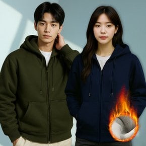 (겨울방한) 데일리 남녀공용 오버핏 기모 후드집업 6color
