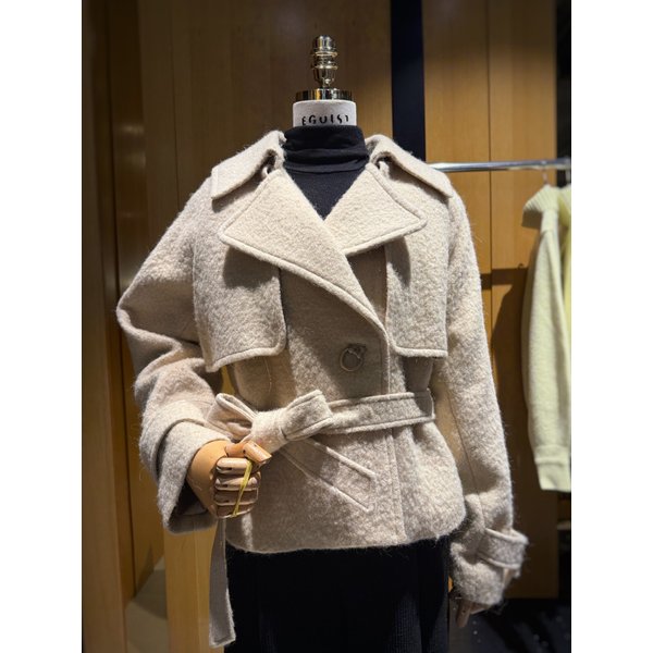 [시흥점] 여성 덧장 포인트 숏 트렌치형 코트 (EQ4WC062)