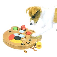 강아지간식훈련 놀이용품 강아지 스트레스해소 퍼즐장난감-원목노즈워크