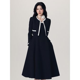 드레썸 KATE CONTRAST FLARE DRESS - black