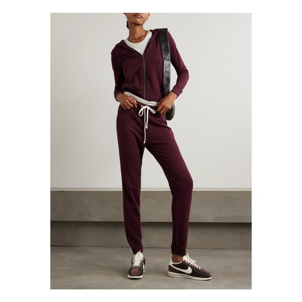 코튼 테리 버건디 후드 티셔츠 1647597346835229